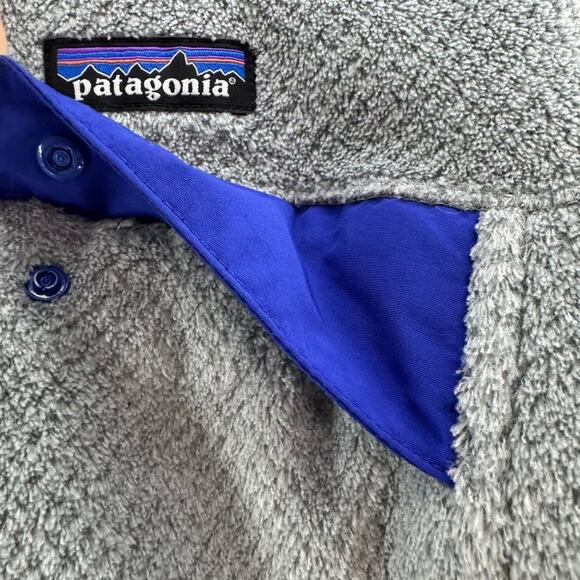 Patagonia Sweater Womens M Gray Blue Re-Tool Snap-T Pullover Fleece Pocket - Picture 6 of 15